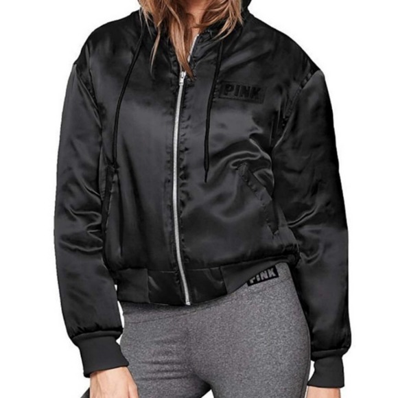 Bomber Victoria's Secret Love Pink - Satin Doublé, Coupe-vent - Neuf Avec étiquette